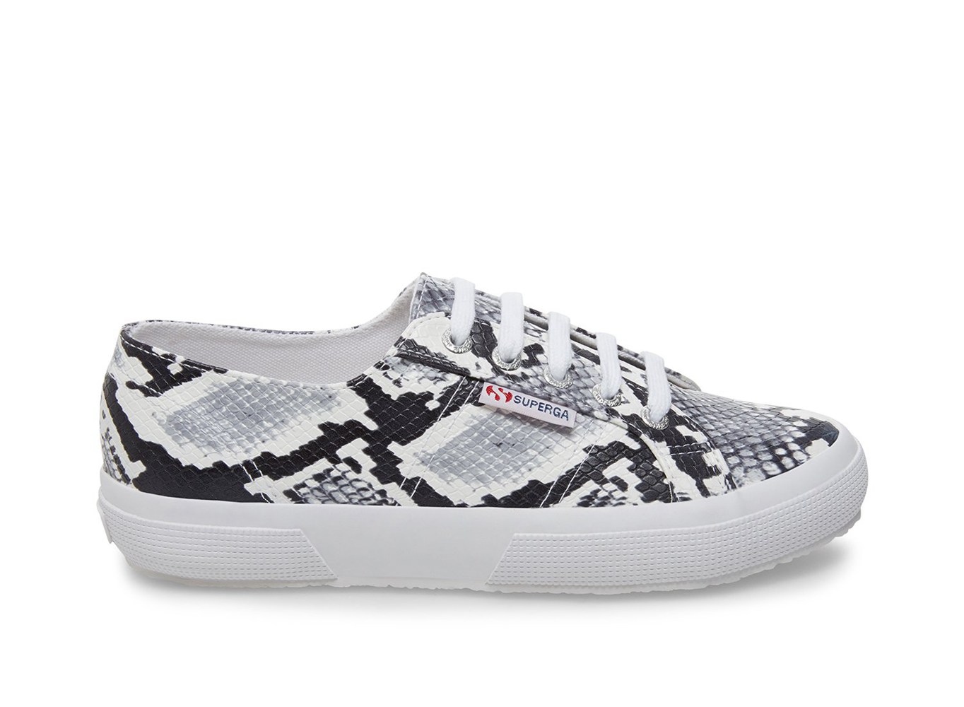 Zapatillas Superga Mujer Negras/Blancas/Serpent - 2750 Synth Snakew - 087629MCS